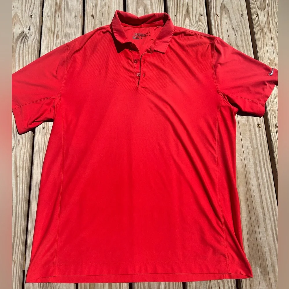 Nike Golf Polo Shirt Adult Men's Extra Large Red Embroidered Short Sleeve